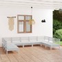 Garden table and high stools 9 pieces solid white pine wood by vidaXL, Garden sets - Ref: Foro24-3083415, Price: 419,75 €, Di...