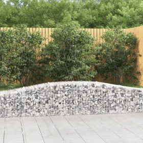 Gabion baskets 4 units, arched shape, iron, 400x50x40/60 cm by vidaXL, Pots and planters - Ref: Foro24-3145919, Price: 446,99...