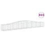 Gabion baskets 15 pcs arch shape iron 400x50x40/60 cm by vidaXL, Pots and planters - Ref: Foro24-3145926, Price: 1,00 €, Disc...