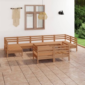 Garden furniture set 10 pieces solid honey brown pine wood by vidaXL, Garden sets - Ref: Foro24-3083482, Price: 536,99 €, Dis...