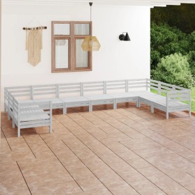 Gartenmöbel-Set 10-teilig aus massivem weißem Kiefernholz von vidaXL, Gartensets - Ref: Foro24-3083545, Preis: 445,99 €, Raba...