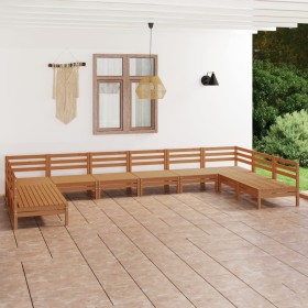 Garden furniture set 10 pieces solid honey brown pine wood by vidaXL, Garden sets - Ref: Foro24-3083427, Price: 500,71 €, Dis...