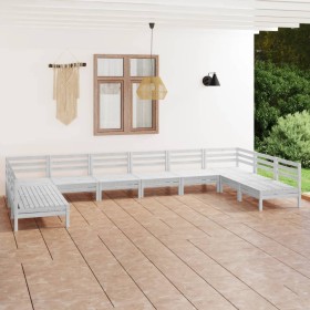 Garden furniture set 10 pieces solid white pine wood by vidaXL, Garden sets - Ref: Foro24-3083425, Price: 504,99 €, Discount: %