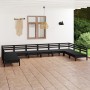 Juego de muebles de jardín 10 pzas madera maciza de pino negro de vidaXL, Conjuntos de jardín - Ref: Foro24-3083428, Precio: ...