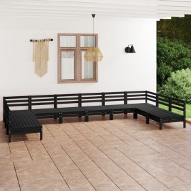 Gartenmöbel-Set 10-teilig aus massivem schwarzem Kiefernholz von vidaXL, Gartensets - Ref: Foro24-3083428, Preis: 499,99 €, R...