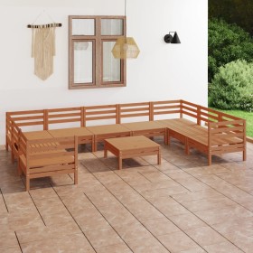 Garden furniture set 10 pieces solid honey brown pine wood by vidaXL, Garden sets - Ref: Foro24-3083542, Price: 536,99 €, Dis...