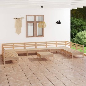 Gartenmöbel-Set 11-teilig aus massivem Kiefernholz von vidaXL, Gartensets - Ref: Foro24-3083429, Preis: 466,99 €, Rabatt: %