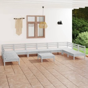 Gartenmöbel-Set 11-teilig aus massivem weißem Kiefernholz von vidaXL, Gartensets - Ref: Foro24-3083430, Preis: 526,86 €, Raba...