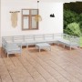 Gartenmöbel-Set 11-teilig aus massivem weißem Kiefernholz von vidaXL, Gartensets - Ref: Foro24-3083550, Preis: 524,03 €, Raba...