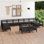 Garden furniture set 12 pieces solid black pine wood by vidaXL, Garden sets - Ref: Foro24-3083498, Price: 615,61 €, Discount: %