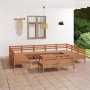 Gartenmöbel-Set 12-teilig aus massivem honigbraunem Kiefernholz von vidaXL, Gartensets - Ref: Foro24-3083452, Preis: 610,99 €...