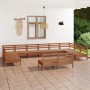 Garden furniture set 12 pieces solid pine wood brown honey by vidaXL, Garden sets - Ref: Foro24-3083457, Price: 609,85 €, Dis...