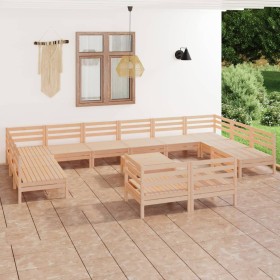 Gartenmöbel-Set 13-teilig aus massivem Kiefernholz von vidaXL, Gartensets - Ref: Foro24-3083499, Preis: 554,99 €, Rabatt: %