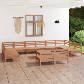 Garden furniture set 13 pieces solid pine wood honey brown by vidaXL, Garden sets - Ref: Foro24-3083462, Price: 649,07 €, Dis...