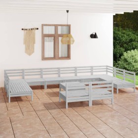 13-piece solid white pine wood garden furniture set by vidaXL, Garden sets - Ref: Foro24-3083460, Price: 641,99 €, Discount: %