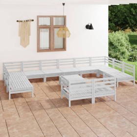 Gartenmöbel-Set 13-teilig aus massivem weißem Kiefernholz von vidaXL, Gartensets - Ref: Foro24-3083500, Preis: 641,40 €, Raba...