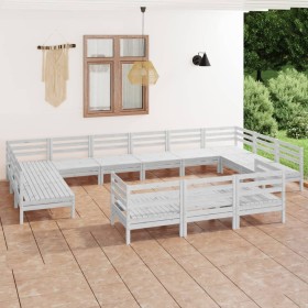 Garden furniture set 13 pieces solid white pine wood by vidaXL, Garden sets - Ref: Foro24-3083505, Price: 627,55 €, Discount: %