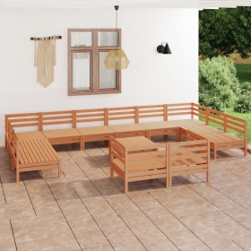 Garden furniture set 13 pieces solid honey brown pine wood by vidaXL, Garden sets - Ref: Foro24-3083502, Price: 591,00 €, Dis...