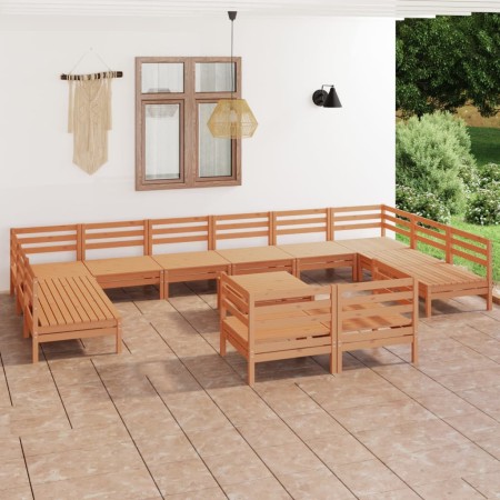 Garden furniture set 13 pieces solid honey brown pine wood by vidaXL, Garden sets - Ref: Foro24-3083502, Price: 590,99 €, Dis...