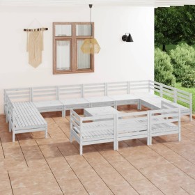 Gartenmöbel-Set 14-teilig aus massivem weißem Kiefernholz von vidaXL, Gartensets - Ref: Foro24-3083510, Preis: 648,75 €, Raba...