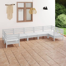 7-piece solid white pine wood garden furniture set by vidaXL, Garden sets - Ref: Foro24-3083525, Price: 312,99 €, Discount: %