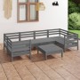 Garden furniture set 7 pieces solid gray pine wood by vidaXL, Garden sets - Ref: Foro24-3083521, Price: 365,58 €, Discount: %