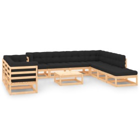 Garden furniture 11 pcs anthracite cushions solid pine wood by vidaXL, Garden sets - Ref: Foro24-3083878, Price: 889,99 €, Di...