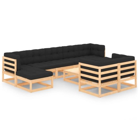 Garden furniture 10 pcs anthracite cushions solid pine wood by vidaXL, Garden sets - Ref: Foro24-3083892, Price: 750,89 €, Di...