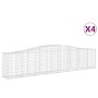 Gabion baskets 4 pcs arc shape iron 400x50x80/100 cm by vidaXL, Pots and planters - Ref: Foro24-3145945, Price: 588,75 €, Dis...