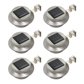 Round LED solar outdoor lamps 6 pcs 12 cm white by vidaXL, Outdoor lighting - Ref: Foro24-44467, Price: 60,99 €, Discount: %