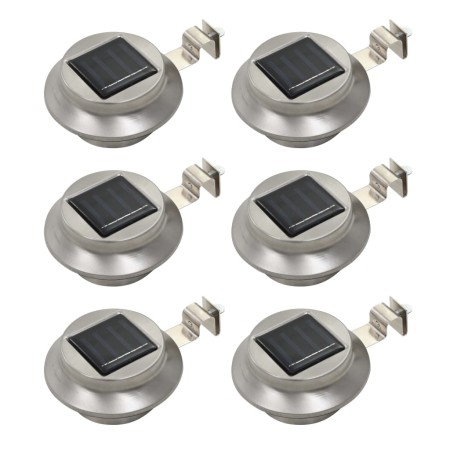 Round LED solar outdoor lamps 6 pcs 12 cm white by vidaXL, Outdoor lighting - Ref: Foro24-44467, Price: 60,38 €, Discount: %