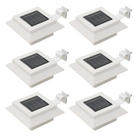 Lámparas solares de exterior LED cuadradas 6 uds 12 cm blanco de vidaXL, Iluminación de exterior - Ref: Foro24-44469, Precio:...