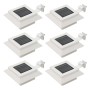 Lámparas solares de exterior LED cuadradas 6 uds 12 cm blanco de vidaXL, Iluminación de exterior - Ref: Foro24-44469, Precio:...