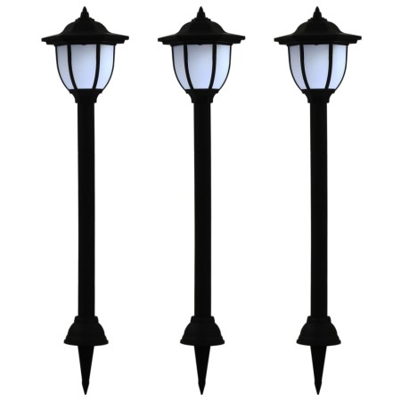 Outdoor LED solar lamps 3 units black by vidaXL, Outdoor lighting - Ref: Foro24-44471, Price: 35,99 €, Discount: %