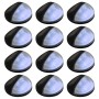 Outdoor solar LED wall lamps 12 units round black by vidaXL, Outdoor lighting - Ref: Foro24-44472, Price: 46,21 €, Discount: %