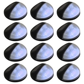 Outdoor solar LED wall lamps 12 units round black by vidaXL, Outdoor lighting - Ref: Foro24-44472, Price: 46,25 €, Discount: %