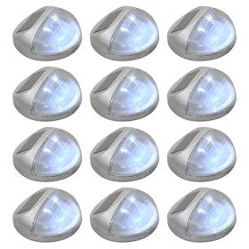 LED solar outdoor wall lamps 12 pcs round silver by vidaXL, Outdoor lighting - Ref: Foro24-44473, Price: 57,99 €, Discount: %