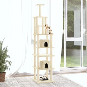 Kratzbaum für Katzen mit cremefarbenen Sisalstämmen, 216 cm von vidaXL, Katzenmöbel - Ref: Foro24-171527, Preis: 89,99 €, Rab...