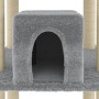 Rascador para gatos con postes de sisal gris claro 216 cm de vidaXL, Mobiliario para gatos - Ref: Foro24-171528, Precio: 81,7...