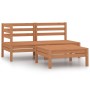 Set de muebles de jardín 3 pzas madera maciza pino marrón miel de vidaXL, Conjuntos de jardín - Ref: Foro24-806600, Precio: 1...