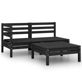 Garden furniture set 3 pieces solid black pine wood by vidaXL, Garden sets - Ref: Foro24-806601, Price: 151,29 €, Discount: %