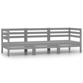 Set of 3-piece solid pine wood garden furniture in gray. by vidaXL, Garden sets - Ref: Foro24-806609, Price: 164,67 €, Discou...