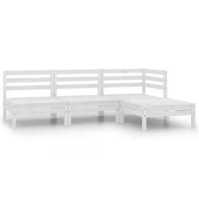 Gartenmöbel-Set 4-teilig aus massivem weißem Kiefernholz von vidaXL, Gartensets - Ref: Foro24-806618, Preis: 196,13 €, Rabatt: %