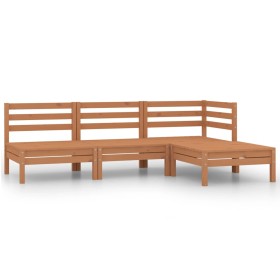 Set de muebles de jardín 4 pzas madera maciza pino marrón miel de vidaXL, Conjuntos de jardín - Ref: Foro24-806620, Precio: 1...