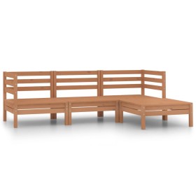 Set de muebles de jardín 4 pzas madera maciza pino marrón miel de vidaXL, Conjuntos de jardín - Ref: Foro24-806625, Precio: 2...