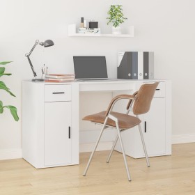 White plywood desk with cabinet by vidaXL, Desks - Ref: Foro24-3185431, Price: 148,42 €, Discount: %