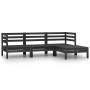 Conjunto de muebles de jardín 4 piezas madera maciza pino negro de vidaXL, Conjuntos de jardín - Ref: Foro24-806626, Precio: ...