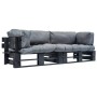 2-piece garden pallet sofas with gray pine wood cushions by vidaXL, Outdoor sofas - Ref: Foro24-277418, Price: 276,99 €, Disc...