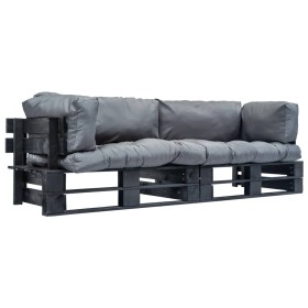 2-piece garden pallet sofas with gray pine wood cushions by vidaXL, Outdoor sofas - Ref: Foro24-277418, Price: 276,99 €, Disc...