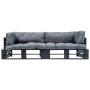 2-piece garden pallet sofas with gray pine wood cushions by vidaXL, Outdoor sofas - Ref: Foro24-277418, Price: 276,99 €, Disc...